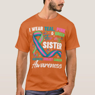 Camiseta Use Verde Rosa para Minha Irmã Câncer de Mama Meta