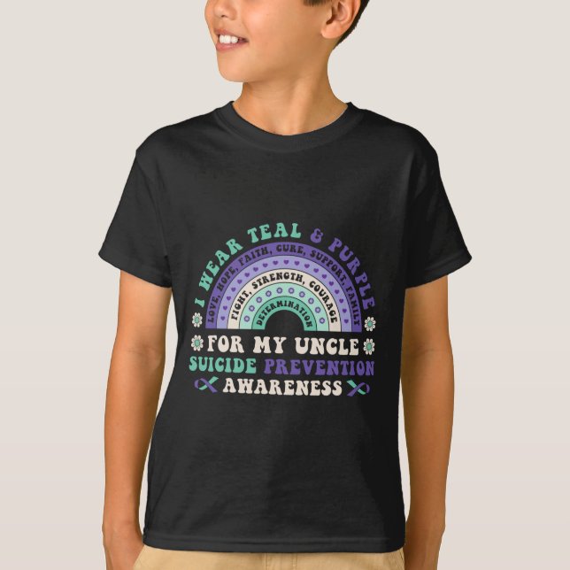 Camiseta Use Verde Roxo Para Tio Prevenção Arco-íris (Frente)