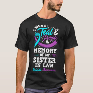 Camiseta Use Verde Teal E Roxo Em Memória Da Cunhada