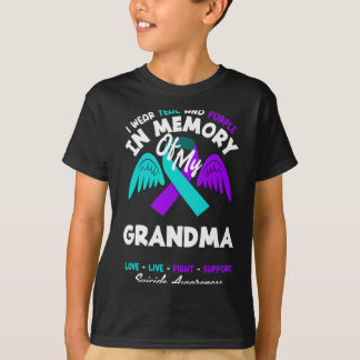 Camiseta Use Verde Teal E Roxo Em Memória Do Design Da Vovó
