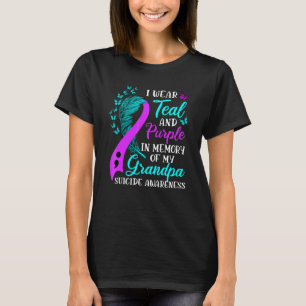 Camiseta Use Verde Teal Roxo em memória do meu Avô Suicídio
