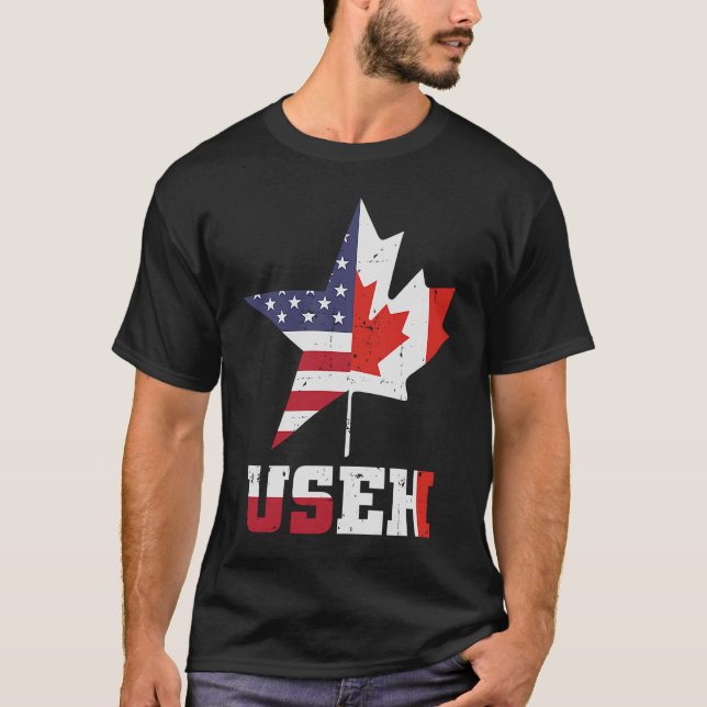 Camiseta USEH America Canada Flag American (Frente)