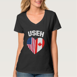 Camiseta USEH America Canada Flag Funny American