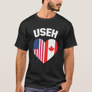 Camiseta USEH America Canada Flag Funny American