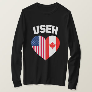 Camiseta USEH America Canada Flag Funny American