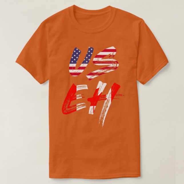 Camiseta USEH America Canada Flag Funny American 1 (Frente do Design)