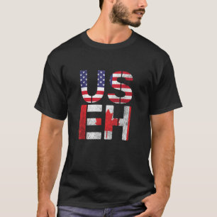 Camiseta USEH Canadian American Flag Canadá América EUA
