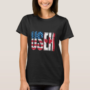 Camiseta USEH Half American Half Canadian Funny EUA Canadá