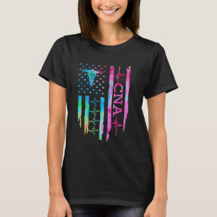 Camiseta USFlag CNA TShirt, Tie Dye Cute Certified Nury