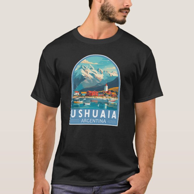 Camiseta Ushuaia Argentina Viagem Art Vintage (Frente)