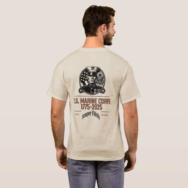 Camiseta USMC 250th Birthday T-shirt (Parte Traseira Completa)