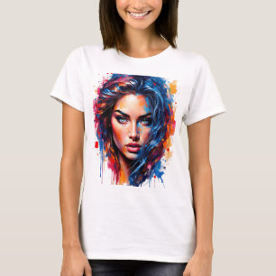 Camiseta Uso cromático - Retrato de Neon Splash