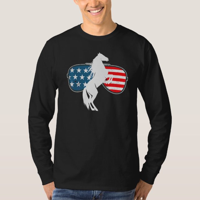 Camiseta Usos Óculos de sol Cavalo do Kentucky Horse Racing (Frente)