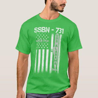 Camiseta USS Alabama Ssbn 731 Insígnia de Submarino Bandeir