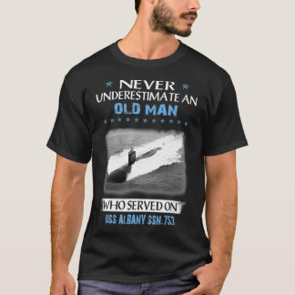 Camiseta USS Albany SSN753 Dia dos Veteranos Submarinos Pad