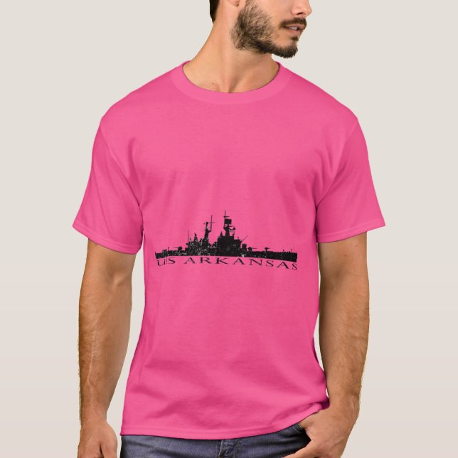 Camiseta USS Arkansas CGN41 gráfico em apuros (Frente)