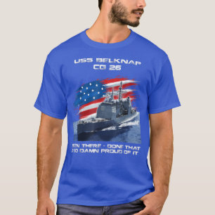 Camiseta USS Belknap CG26 Classe Cruiser American Flag Vete
