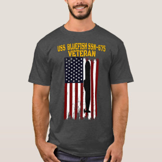 Camiseta USS Bluefish SSN675 Submarino Veterans Day Pais