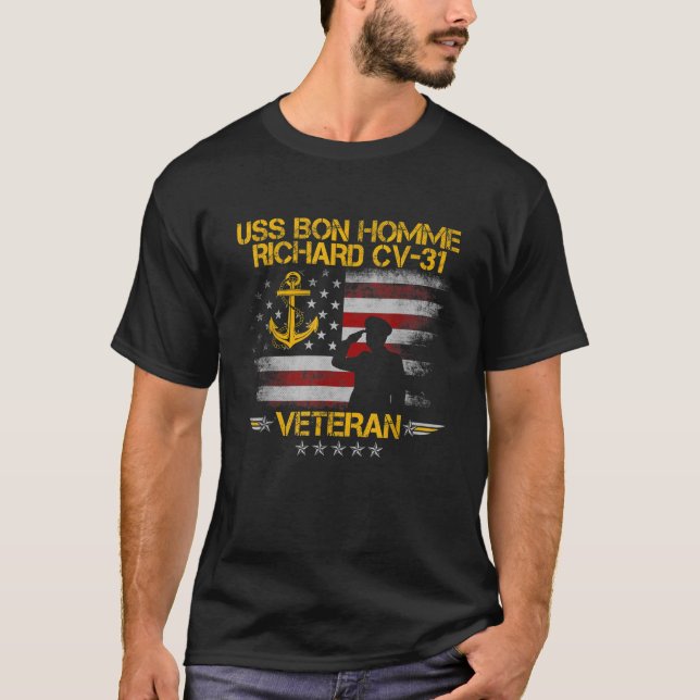 Camiseta USS Bon Homme Richard CV 31 Transportador de Aeron (Frente)