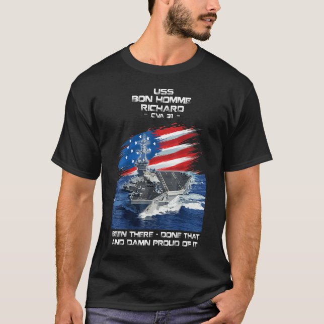 Camiseta USS Bon Homme Richard CVA31 Transportador de Aeron (Frente)