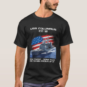 Camiseta USS Columbus CG 12 Classe Cruiser American Flag Ve