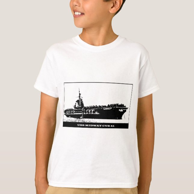 Camiseta USS CVB-41 INTERMEDIÁRIO, barco do Armada (Frente)