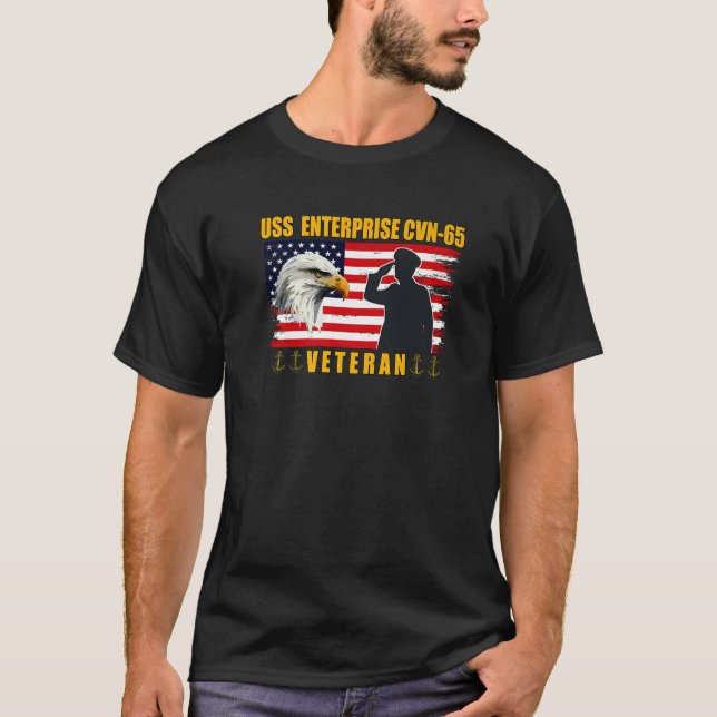 Camiseta USS Enterprise Aircraft Transportador Veterans Pad (Frente)