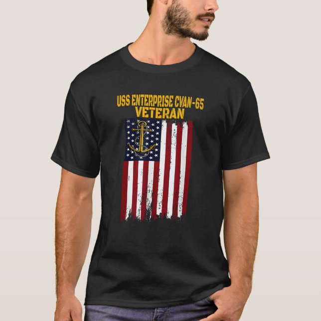 Camiseta USS Enterprise CVAN 65 CVN 65 Transportadora de Ae (Frente)