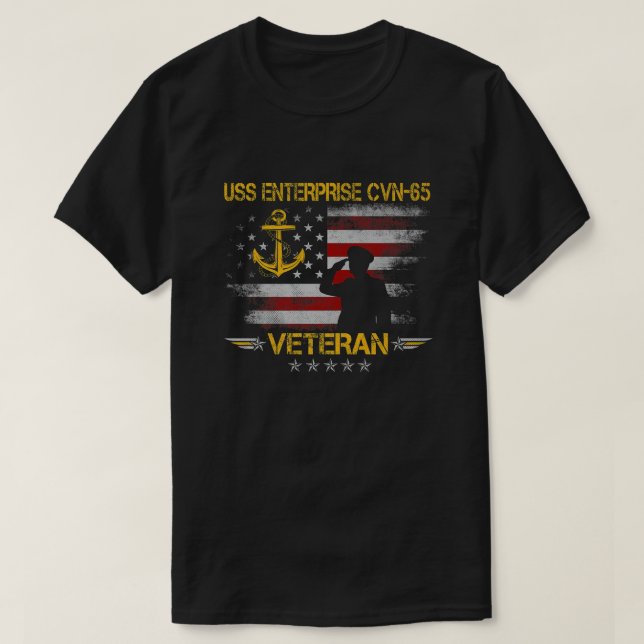 Camiseta USS Enterprise CVN-65 Transportadora de Aeronaves  (Frente do Design)