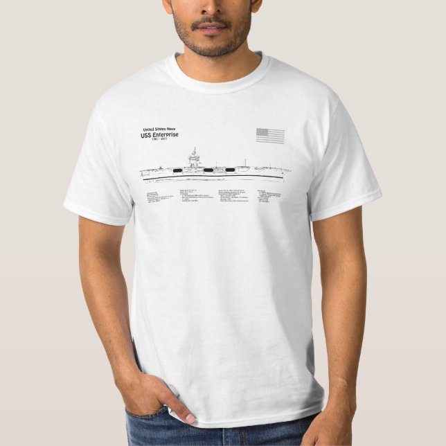 Camiseta USS Enterprise - Entrega de Planos de Esquema SD (Frente)
