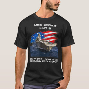 Camiseta USS Essex LHD2 Assalto Anfíbio Navio Veterano EUA