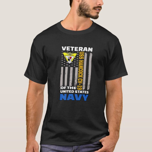 Camiseta USS Hancock CV-19 Transportadora de Aeronaves Vete (Frente)