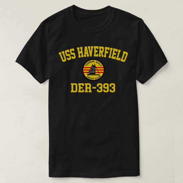 Camiseta USS Haverfield DE393 Tonkin Golfo Yacht Club (Frente do Design)
