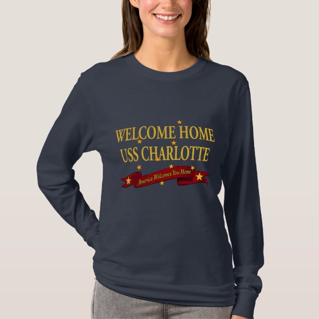 Camiseta USS Home bem-vindo Charlotte (Frente)