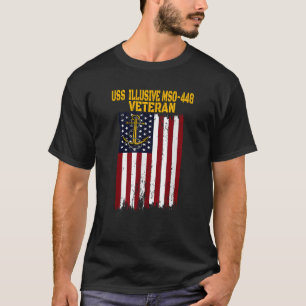 Camiseta USS Ilusivo MSO 448 Veteranos do Minesweeper Warsh