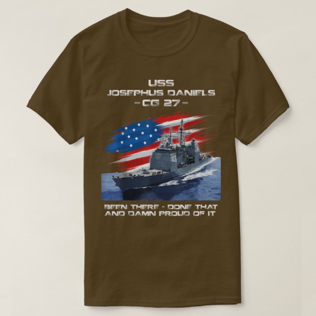 Camiseta USS Josephus Daniels CG27 Classe Cruiser American  (Frente do Design)