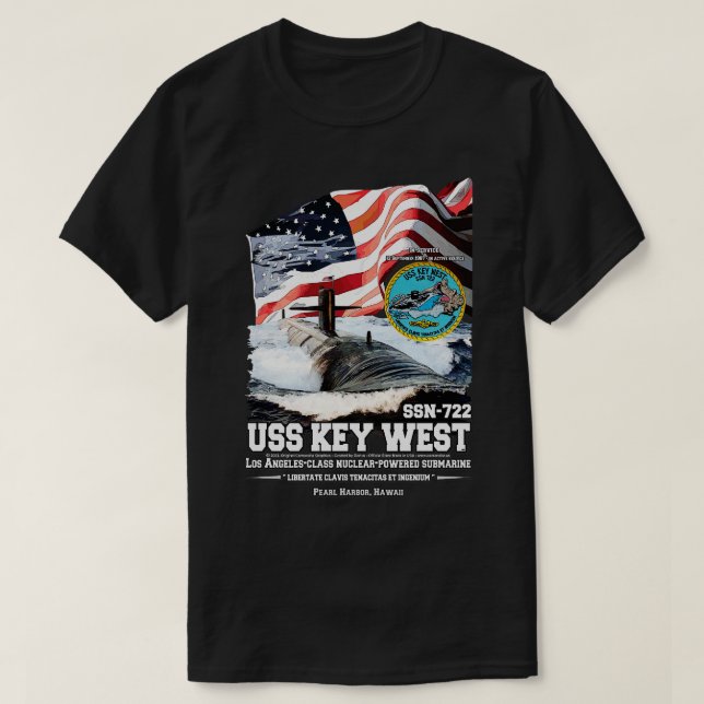 Camiseta USS Key West SSN722 veteranos submarinos (Frente do Design)