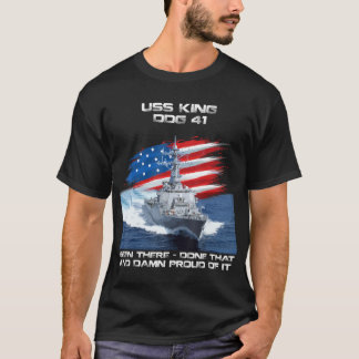 Camiseta USS King DDG-41 Destroyer Ship USA Flag Veteran Xm