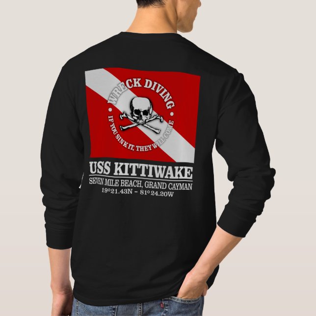 Camiseta USS Kittiwake (melhores destroços) (Verso)