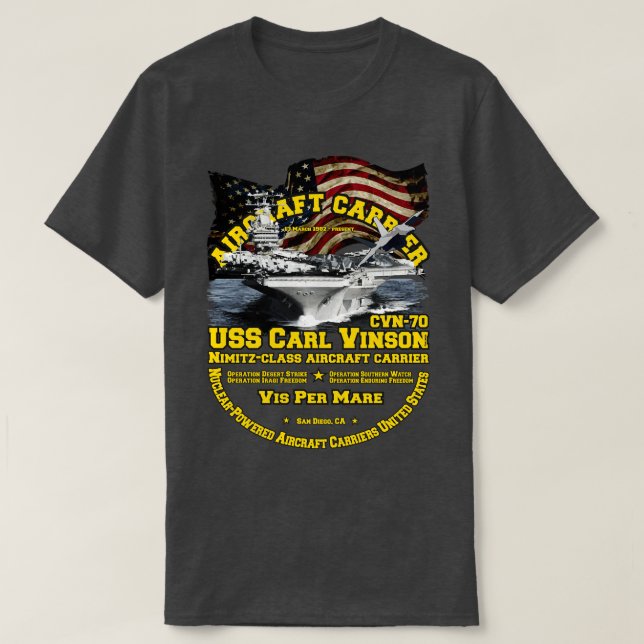 Camiseta USS l Vinson CVN70 supertransportadora (Frente do Design)