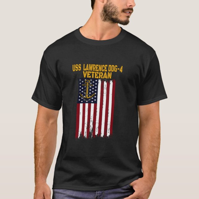 Camiseta USS Lawrence DDG 4 Destroyer Veterans Day (Frente)