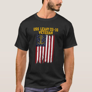 Camiseta USS Leahy CG 16 Veteranos Cruzadores Dia do Pai