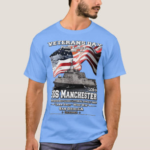 Camiseta USS Manchester LCS14 litorais de veteranos de comb