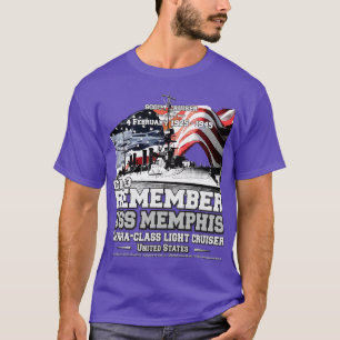 Camiseta USS Memphis CL13 Veteranos de cruzeiro de luz Omah