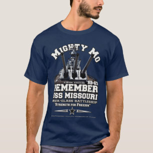 Camiseta USS Missouri BB63 Veteranos Marinho de nave batedo