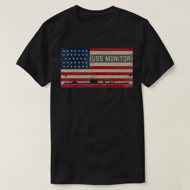 Camiseta USS monitoram a Ironclad Ship American Civil War U (Frente do Design)