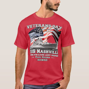 Camiseta USS Nashville CL43 cruzador Brooklynclass