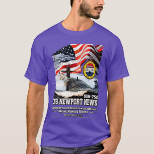 Camiseta USS Newport News SSN750 veteranos submarinos