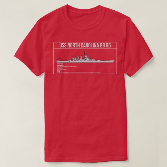 Camiseta USS North olina BB 55 (Frente do Design)