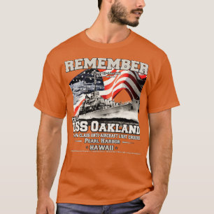 Camiseta USS Oakland CL95 veteranos de cruzeiro leve